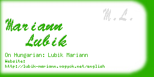 mariann lubik business card